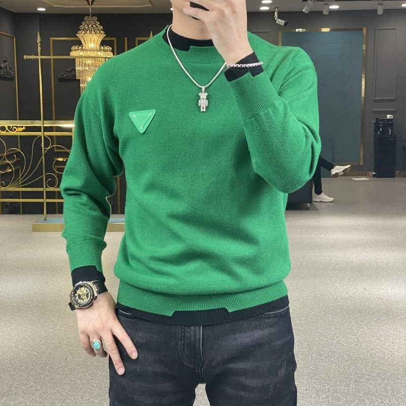 Autumn Winter Casual Men's Sweater Long Sleeve Slim Knitted Pullovers